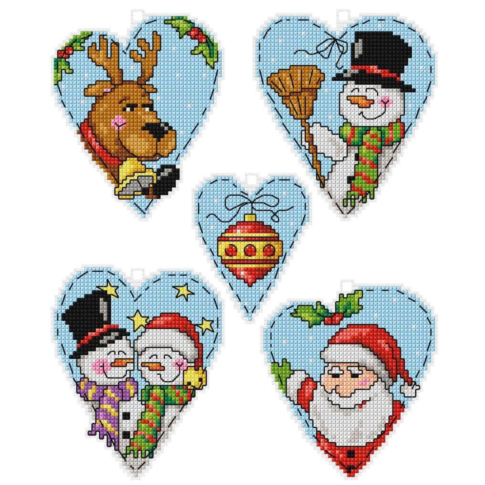 Orchidea Hearts Set Plastic Canvas Plastic Canvas Counted Cross Stitch Kit